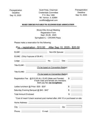 2025 Fall Meeting Schedule